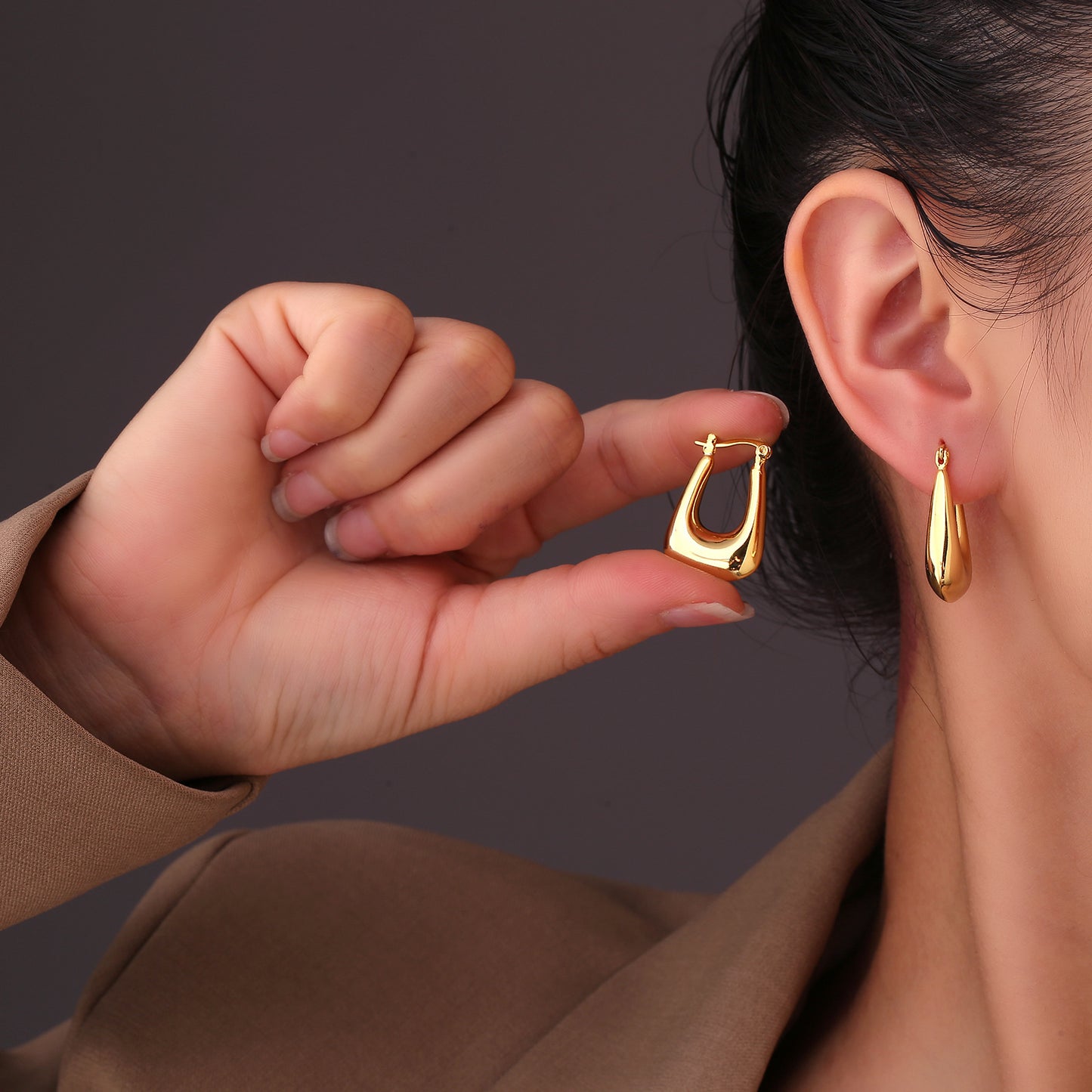 Cold Scenery Surface U-shaped Ear Clip Niche Design Round Face