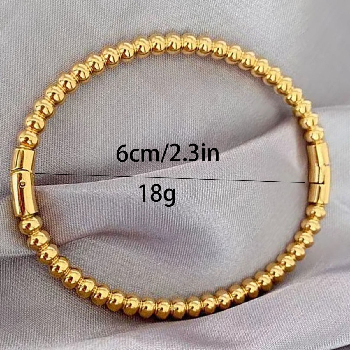 Titanium Steel Round Beads Stainless Steel Bracelet