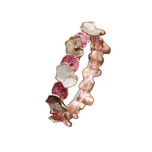 Colorful And Irregular Lotus Leaf Alloy Elastic Bracelet