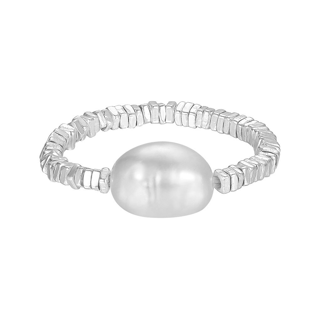 Several Pairs Of Broken Silver 925 Sterling Silver Freshwater Pearl Ring