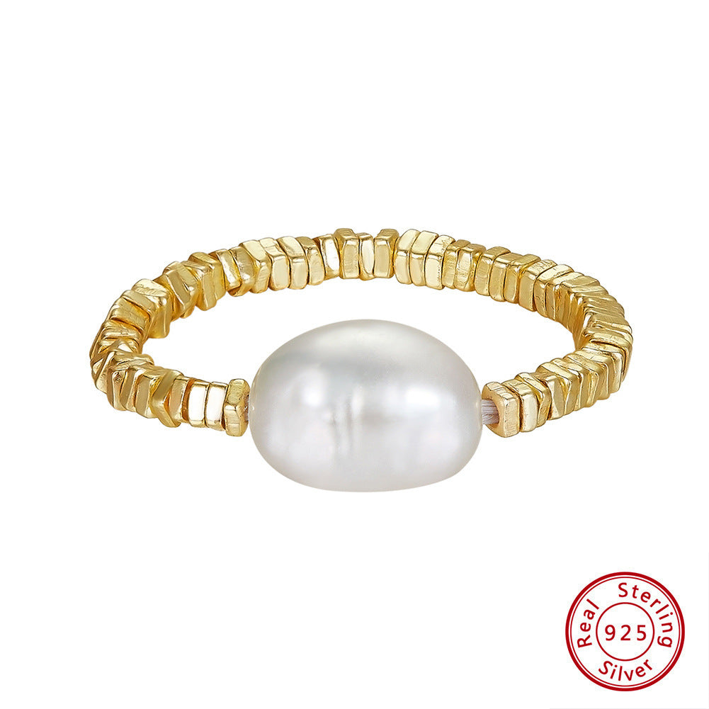 Several Pairs Of Broken Silver 925 Sterling Silver Freshwater Pearl Ring