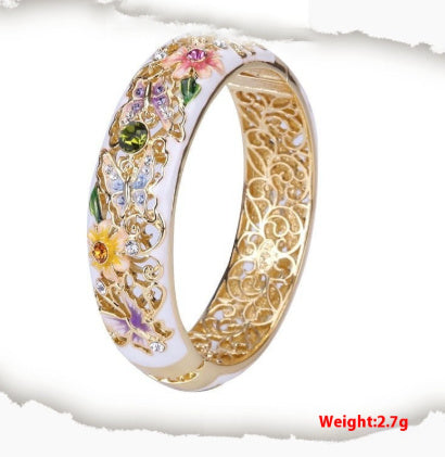 Colorful Enamel Love Of Butterfly Drop Oil Ring Fashion