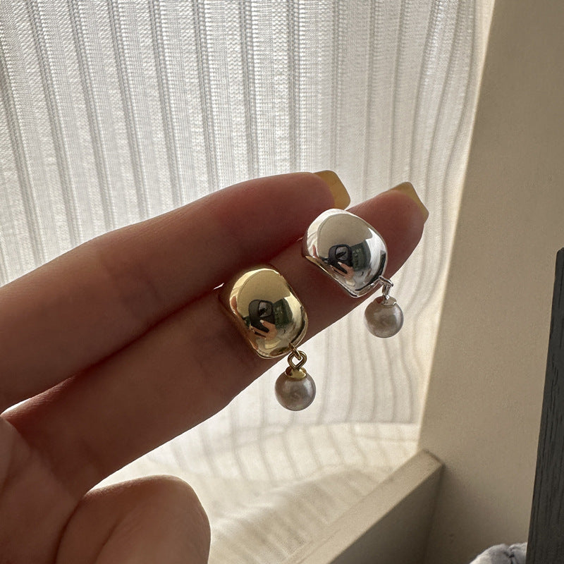 S925 Sterling Silber Französisch Retro Kugel Perlen Ohrringe I