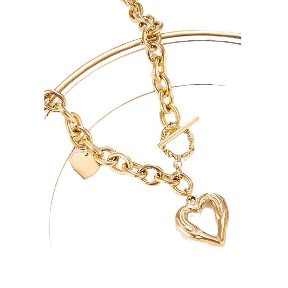 Hollow Heart OT Buckle Love Necklace