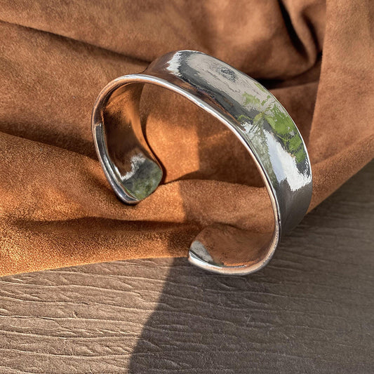 French Entry Lux Plain Bracelet Female Niche Design Glossy Wide Surface
