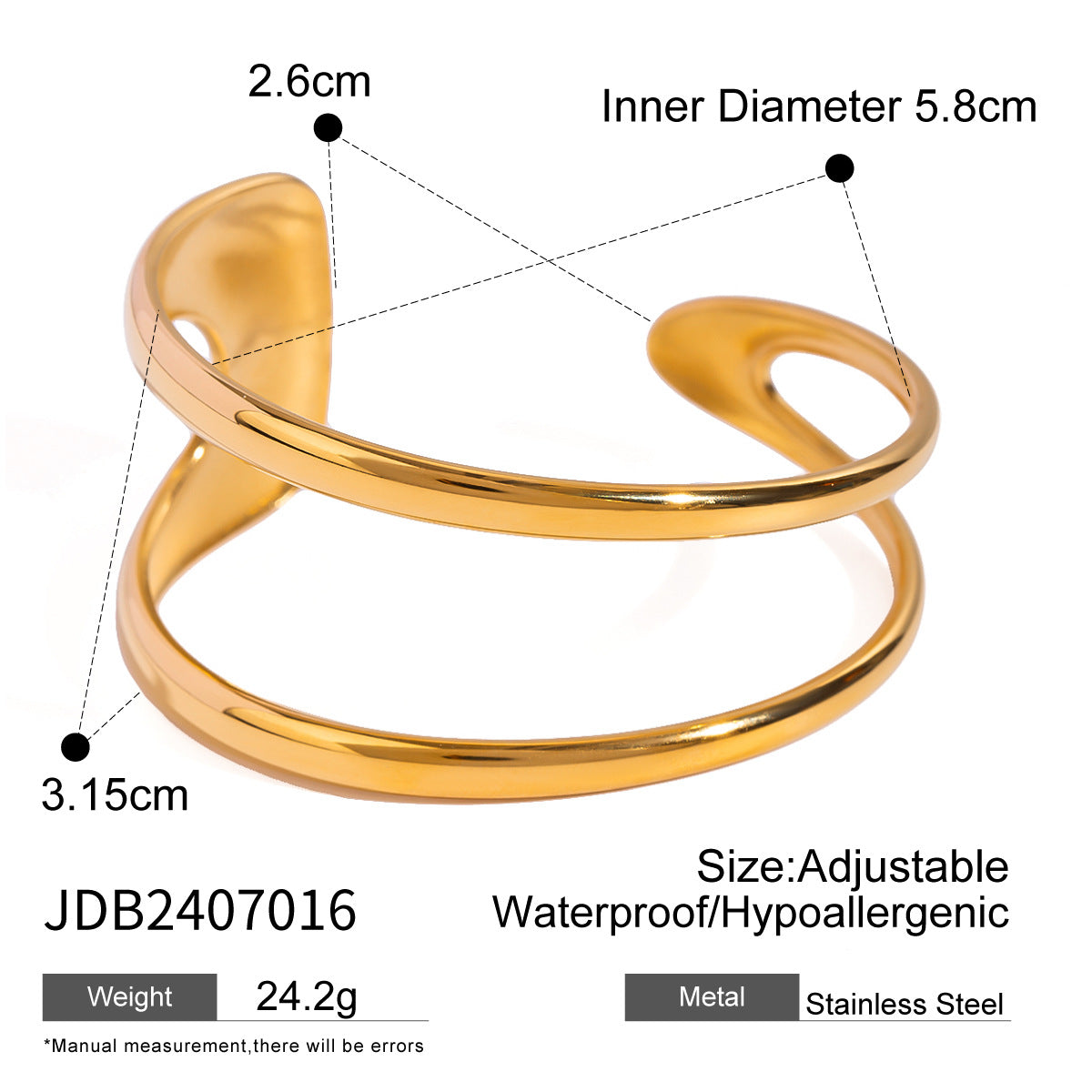 Irregular Lines Multi-layer Hollow Open-end Bracelet Retro Personality
