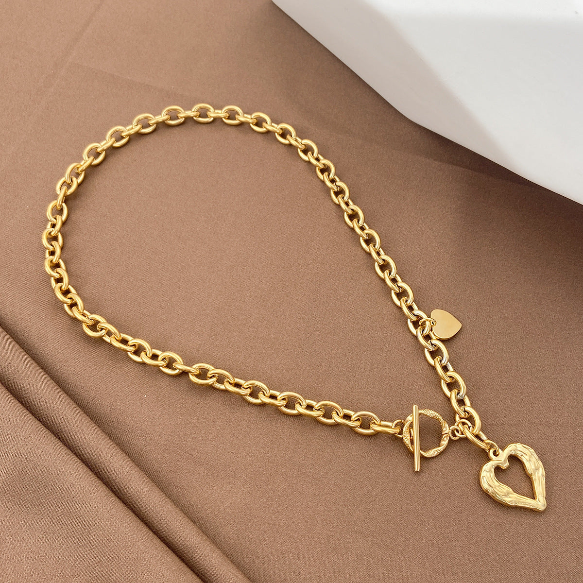 Hollow Heart OT Buckle Love Necklace