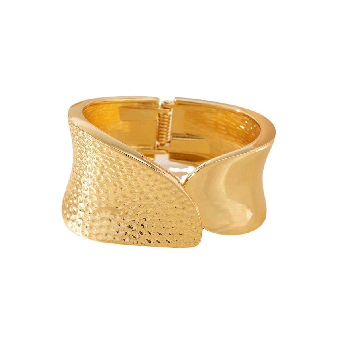 Personalized Hammered Irregular Gold Bracelet For Women