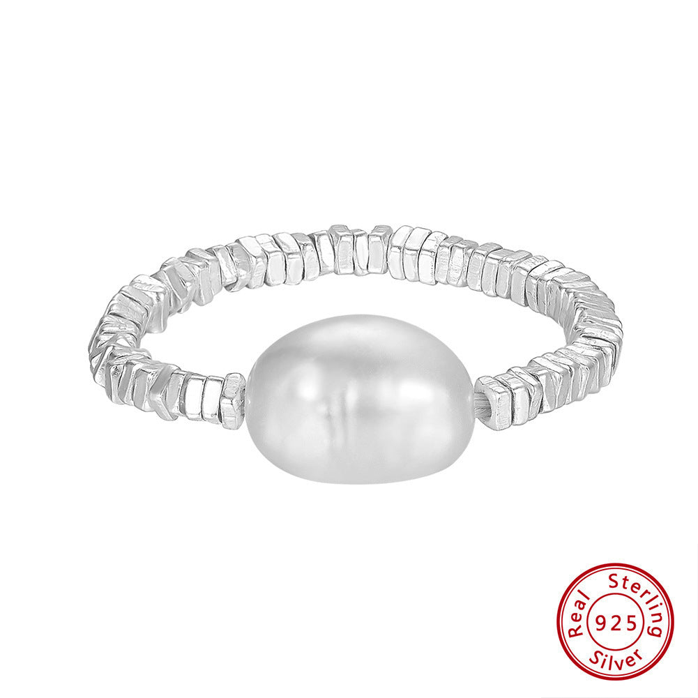 Several Pairs Of Broken Silver 925 Sterling Silver Freshwater Pearl Ring