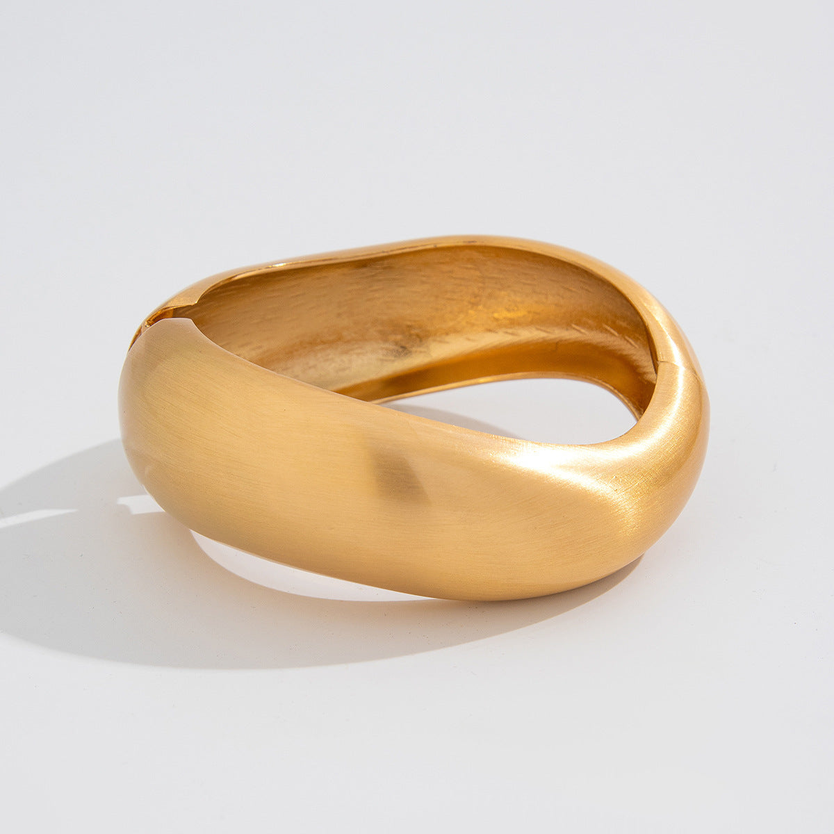 Personalized Hammered Irregular Gold Bracelet For Women